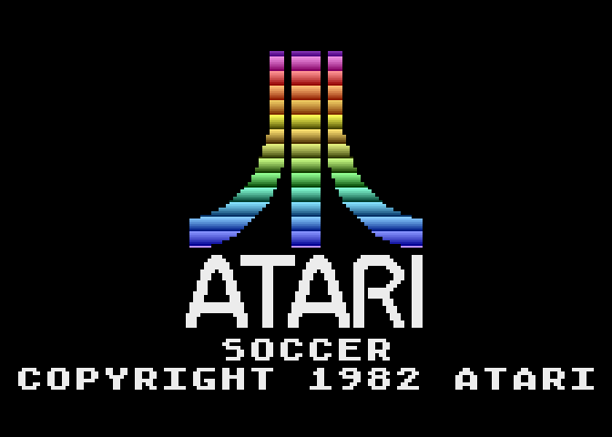 RealSports Soccer Atari 5200 Screenshot: Atari logo and game title.