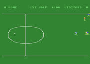 RealSports Soccer for Atari 5200 - Chasing the ball down the field.