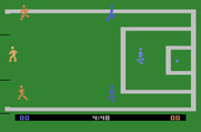 RealSports Soccer for Atari 2600 - Left player attempting to score!