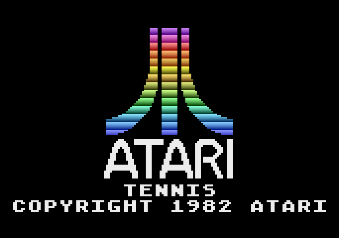 RealSports Tennis Atari 5200 Screenshot: Atari logo and game title.