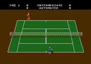 RealSports Tennis for Atari 5200 - Starting screen; setup your player's initials before starting the game.