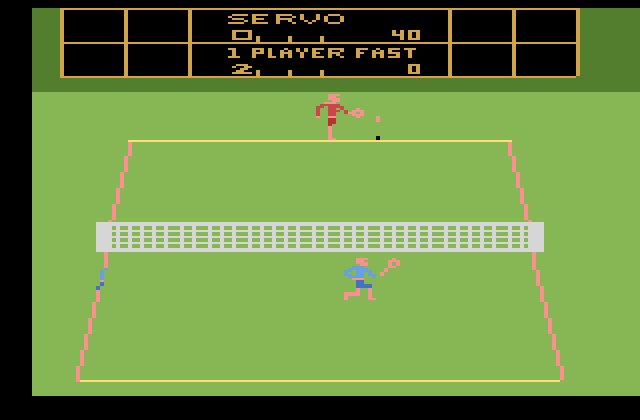 RealSports Tennis Atari 2600 Screenshot: I scored a few points this time!