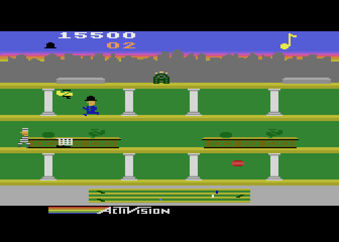 Keystone Kapers Atari 5200 Screenshot: Oh no, I'm on a different floor than Harry! This is always a difficult situation...