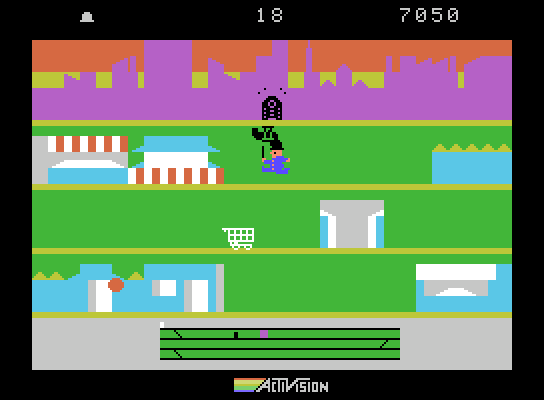 Keystone Kapers ColecoVision Screenshot: Ouch, hit by a plane!
