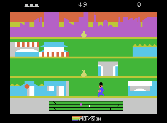 Keystone Kapers ColecoVision Screenshot: Running through the mall...