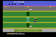 Keystone Kapers for Atari 2600 - If you can catch the elevator, sometimes it helps. Other times, it's going the wrong way and costs time.
