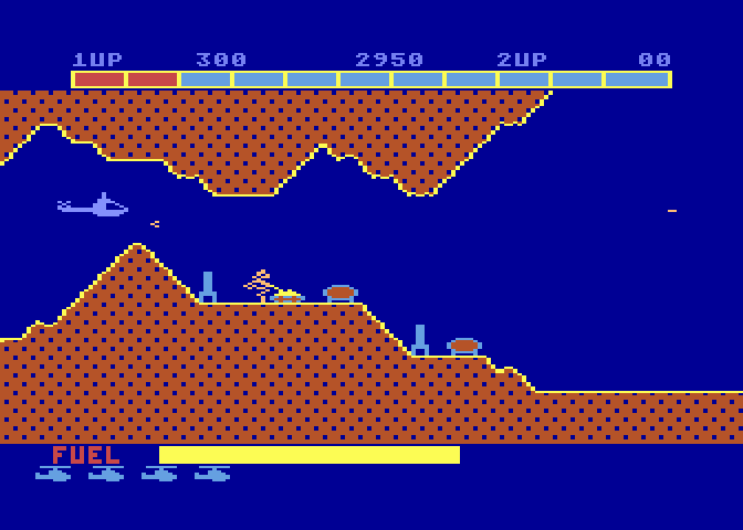 Super Cobra Atari 5200 Screenshot: I'm almost to the end of this level...