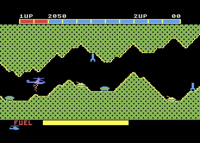 Super Cobra Atari 5200 Screenshot: Navigating a narrow path...