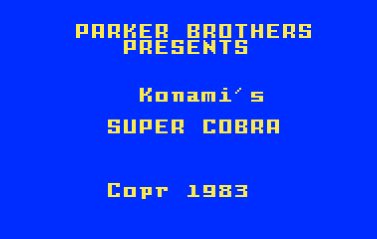 Super Cobra Intellivision Screenshot: Title screen.