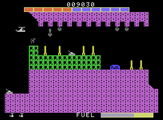 Super Cobra ColecoVision Screenshot: Blasting opponents...