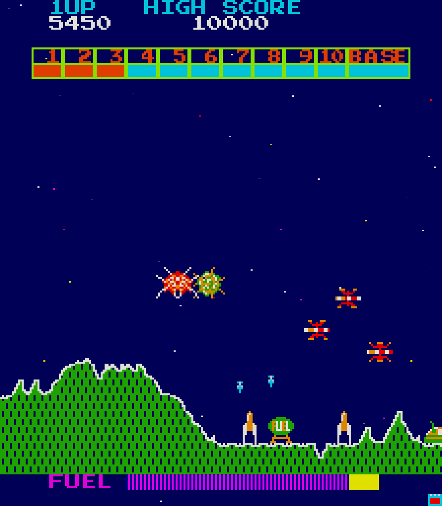 Super Cobra Arcade Screenshot: Crash again!