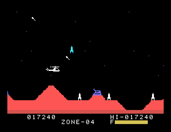 Super Cobra Sord M5 Screenshot: Canons fire at you now!