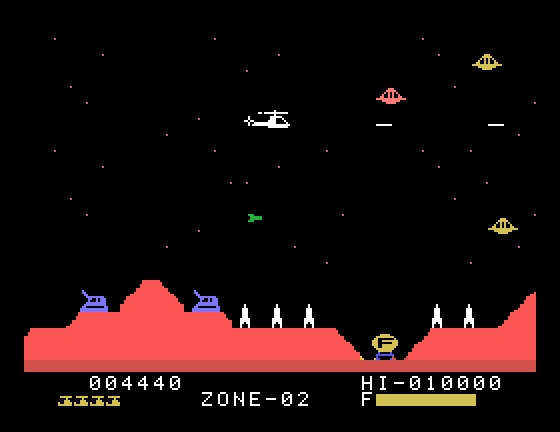 Super Cobra Sord M5 Screenshot: Flying saucers approach.