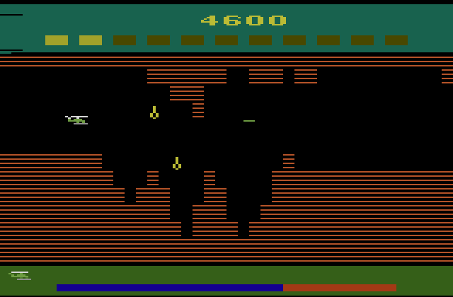 Super Cobra Atari 2600 Screenshot: Missiles launching...