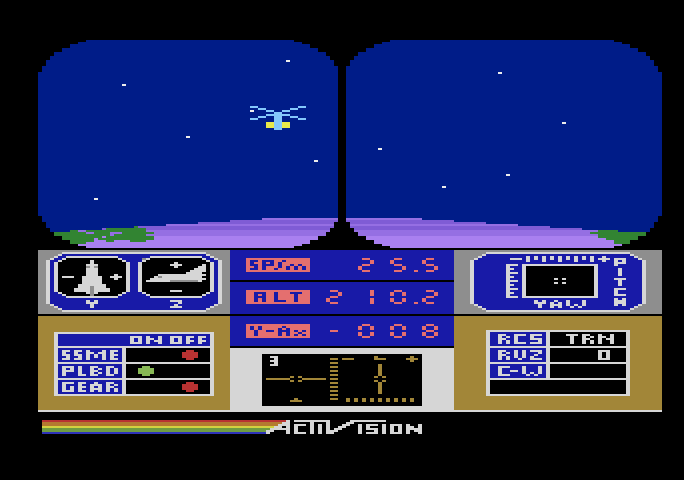 Space Shuttle: A Journey into Space Atari 5200 Screenshot: Recovery so far not successfull...