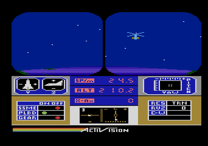 Space Shuttle: A Journey into Space Atari 5200 Screenshot: Somehow I need to recover this satellite...