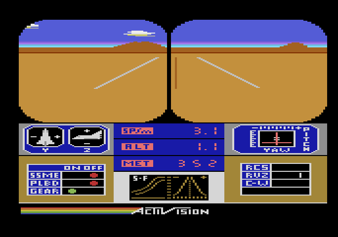 Space Shuttle: A Journey into Space Atari 5200 Screenshot: Almost landed...