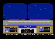 Space Shuttle: A Journey into Space for Atari 5200 - Starting screen; the game title and credits scroll along the bottom of the screen.