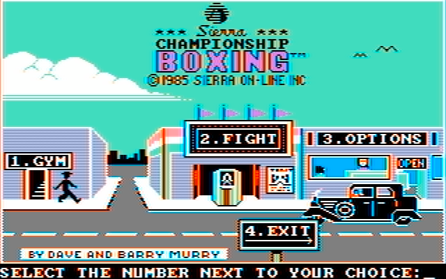Sierra Championship Boxing IBM PC/Compatibles Screenshot: Title screen.