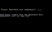 Sierra Championship Boxing for IBM PC/Compatibles - Making a new boxer; you'll have a few questions to answer...