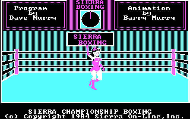 Sierra Championship Boxing IBM PC/Compatibles Screenshot: Fight introduction.