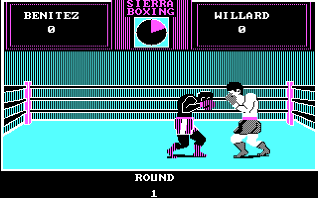 Sierra Championship Boxing IBM PC/Compatibles Screenshot: Ducking a punch...
