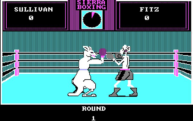 Sierra Championship Boxing IBM PC/Compatibles Screenshot: There are some comical characters to choose from.