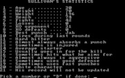 Sierra Championship Boxing for IBM PC/Compatibles - Boxer statistics.