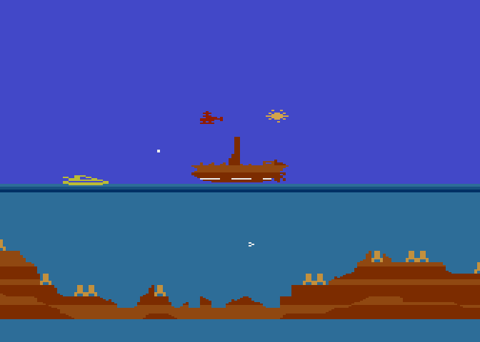 James Bond 007 Atari 5200 Screenshot: Helicopters attack from this point on...