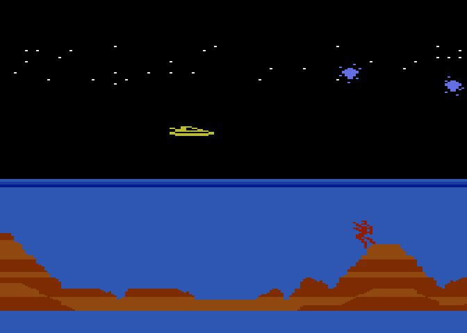 James Bond 007 Atari 5200 Screenshot: Watch out for attacks from under water...