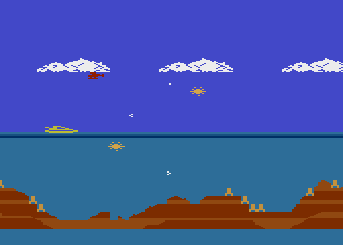 James Bond 007 Atari 5200 Screenshot: Under attack from all directions...