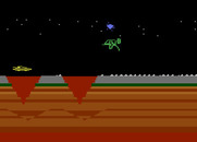 James Bond 007 for Atari 5200 - Game start; jumping over a crater...