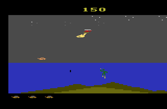 James Bond 007 Atari 2600 Screenshot: Be careful of divers...