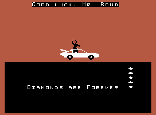 James Bond 007 ColecoVision Screenshot: Good luck, Mr. Bond!