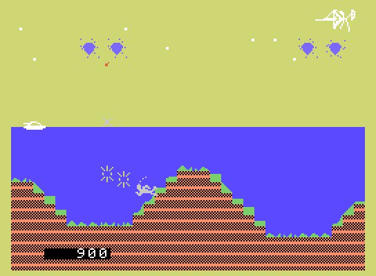James Bond 007 ColecoVision Screenshot: When you shoot diamonds the screen flashes bright colors which may reveal hidden objects.