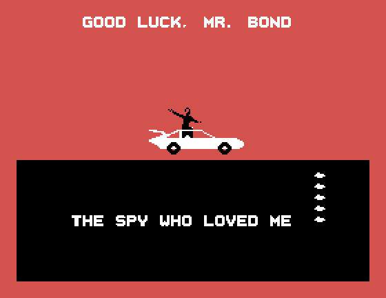 James Bond 007 Sega SG-1000 Screenshot: Good luck, Mr. Bond!