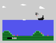 James Bond 007 for Sega SG-1000 - You need to jump over or dive under these oil rigs.