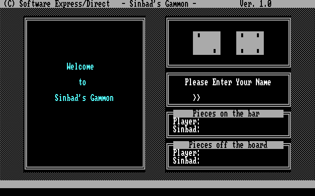 Sinbad's Gammon IBM PC/Compatibles Screenshot: Title screen.