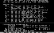 Stud Poker Parlor, The for IBM PC/Compatibles - Game title and game options.