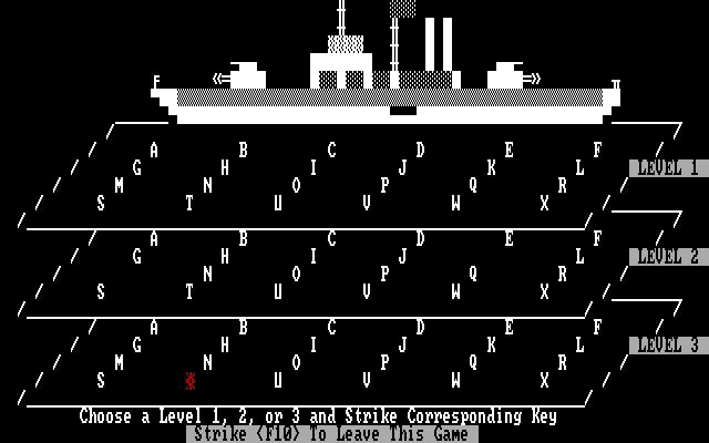 Sub Attack IBM PC/Compatibles Screenshot: I found part of the enemy ship...