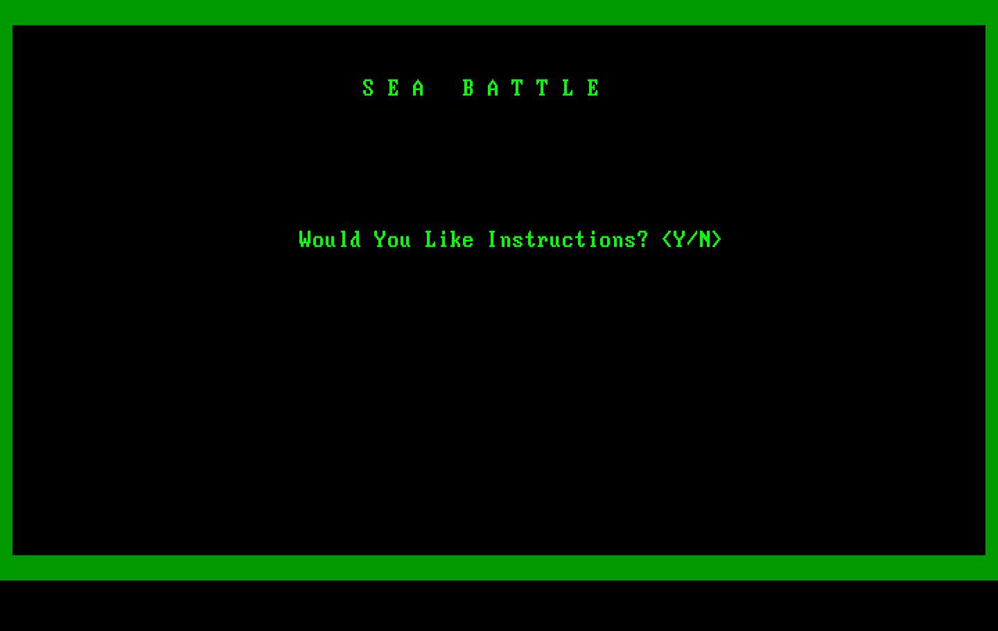 Sub Attack IBM PC/Compatibles Screenshot: Would you like instructions?