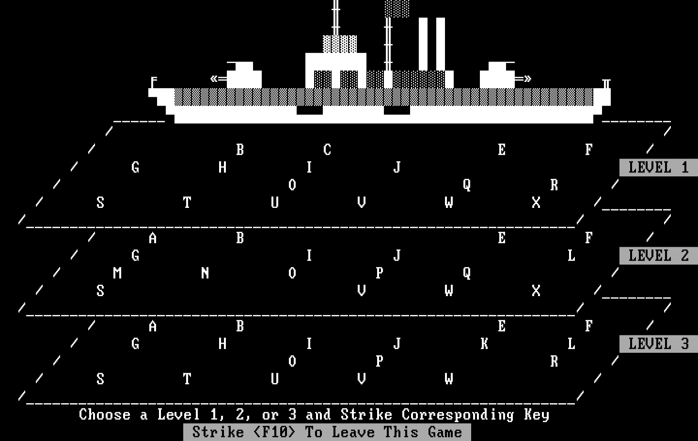 Sub Attack IBM PC/Compatibles Screenshot: My ship has taken some damage, another hit and I could be done...