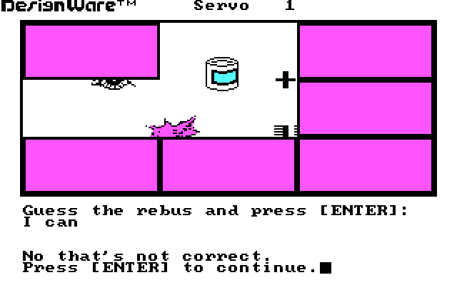 Spellagraph IBM PC/Compatibles Screenshot: Part of the rebus is revealed...but what is it?