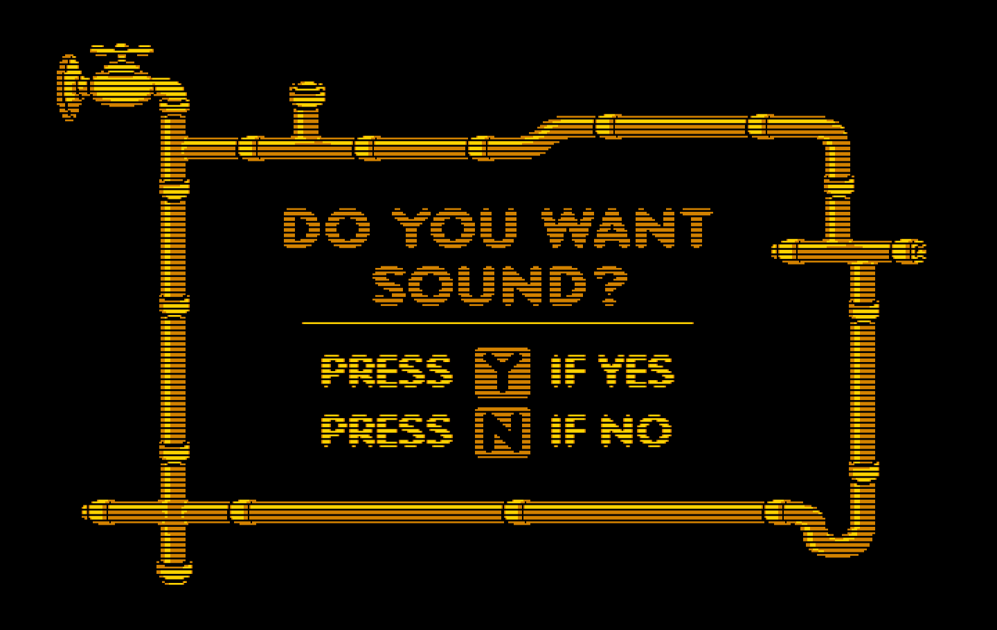 Pipeline IBM PC/Compatibles Screenshot: Do you want sound?
