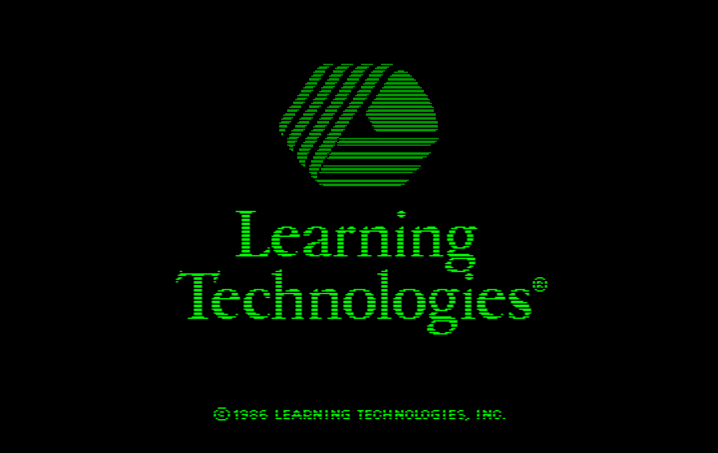 Pipeline IBM PC/Compatibles Screenshot: Learning Technologies logo.