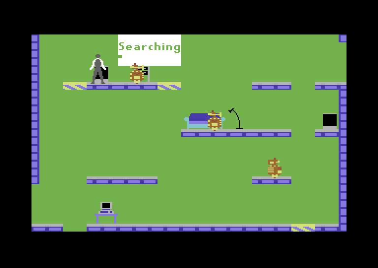 Impossible Mission Commodore 64 Screenshot: Searching for clues...