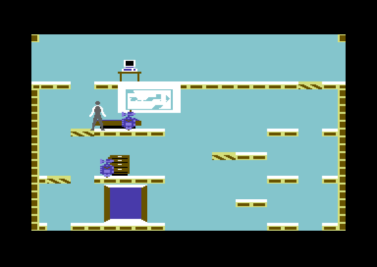 Impossible Mission Commodore 64 Screenshot: I found a clue!