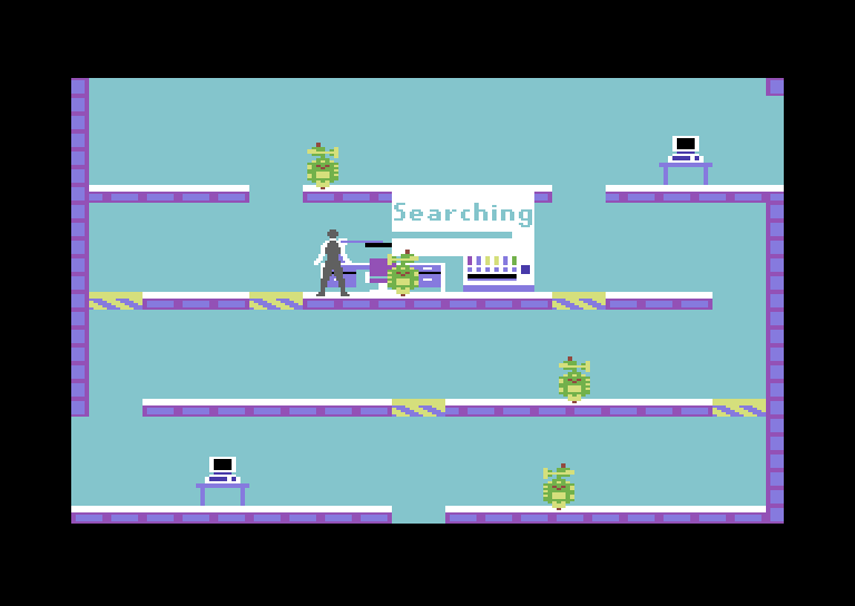 Impossible Mission Commodore 64 Screenshot: Searching...