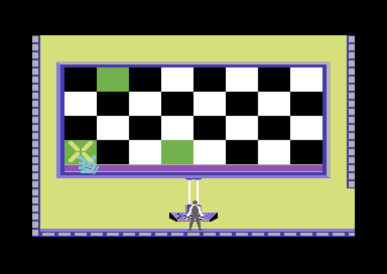 Impossible Mission Commodore 64 Screenshot: A puzzle room...can you solve it?
