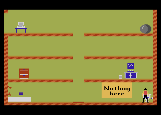 Impossible Mission Atari 7800 Screenshot: Searching...and found nothing!